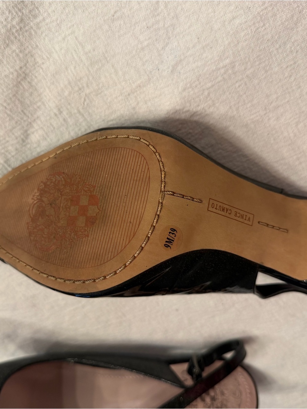 Vince Camuto Black Pointed Toe Slingback Pumps - Picture 6 of 10